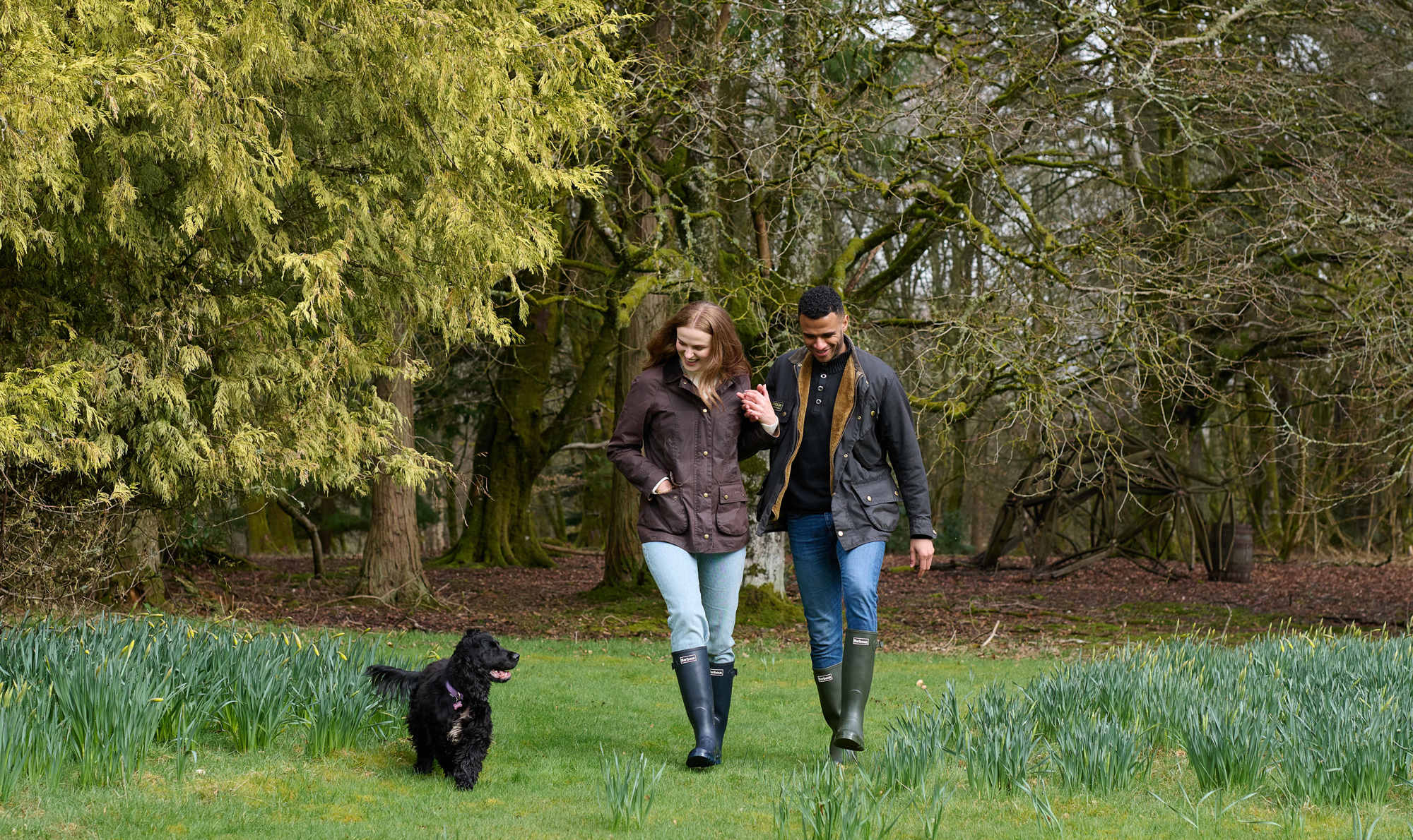 Walking Couple With Dog Onsite Walk