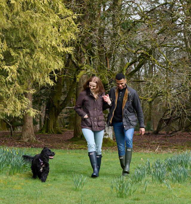 Walking Couple With Dog Onsite Walk